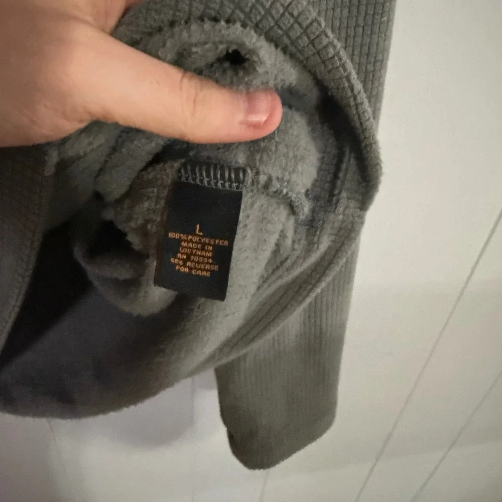 Orvis‎ Trout Bum Quarter Zip Fleece Mens Large Gray Waffle Grid Pullover